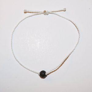 Black Lava Intention Bracelet - White
